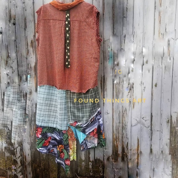 Boho Duster Patchwork Upcycled Art Wear - Picture 2 of 7